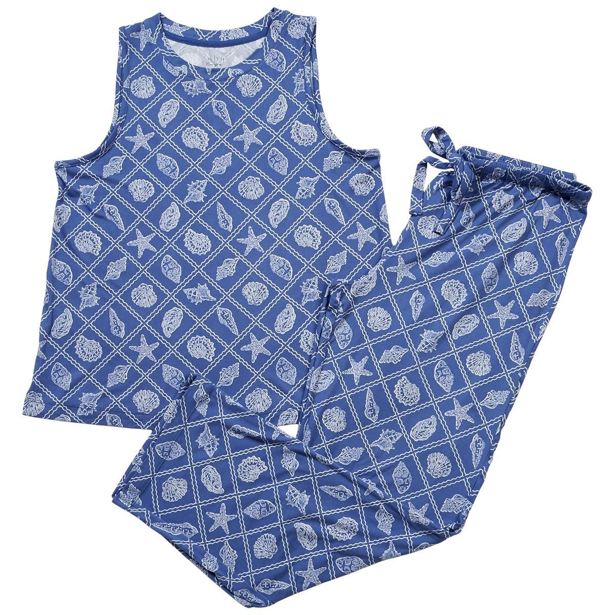 Womens Jaclyn Bahama Tropical High Neck Tank Pajama Set