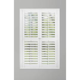 Faux Wood Plantation Shutter Kit - 23-25x24in. - 35-37x36in.