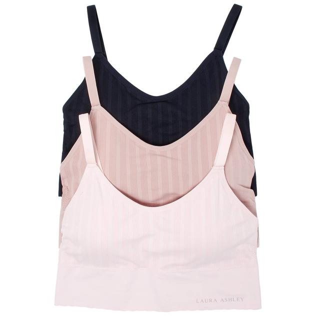 Womens Laura Ashley® 3pk. Ribbed Longline Lounge Bras LS7473-3PKA