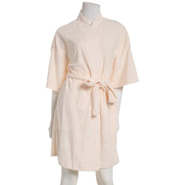 Womens Jasmine Rose 3/4 Sleeve Textured Pique Robe