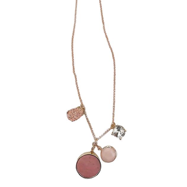 Ashley Cooper™ Cluster Pendant Necklace with Druzy Stone/Cat Eye