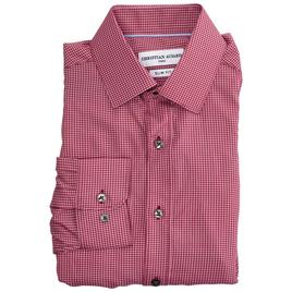 Mens Christian Aujard Slim Fit Stretch Dress Shirt - Burgundy