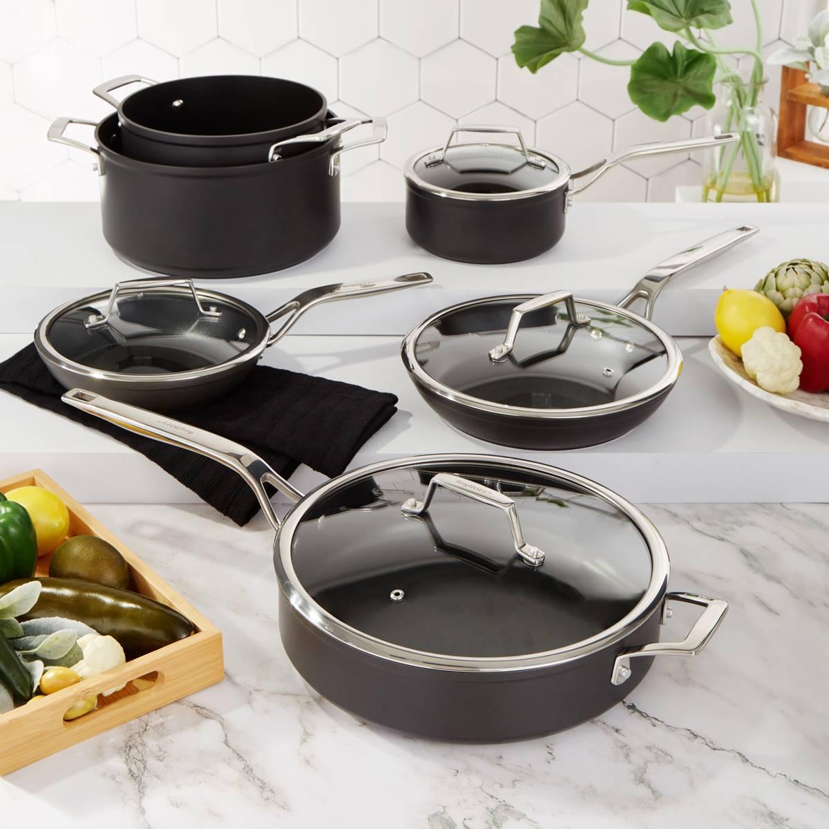 BergHOFF Essentials Hard Anodized 11in. Deep Skillet w/ Glass Lid