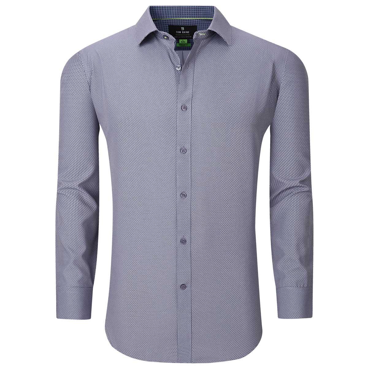 Mens Tom Baine Regular Fit  Performance Diamond Dress Shirt