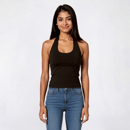 Juniors Cotton Candy Butter Soft Halter Top With Pads