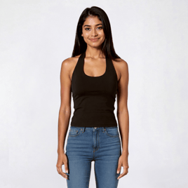 Juniors Cotton Candy Butter Soft Halter Top With Pads
