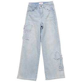 Girls (7-14) YMI® Wide Leg Bow Patchwork Jeans