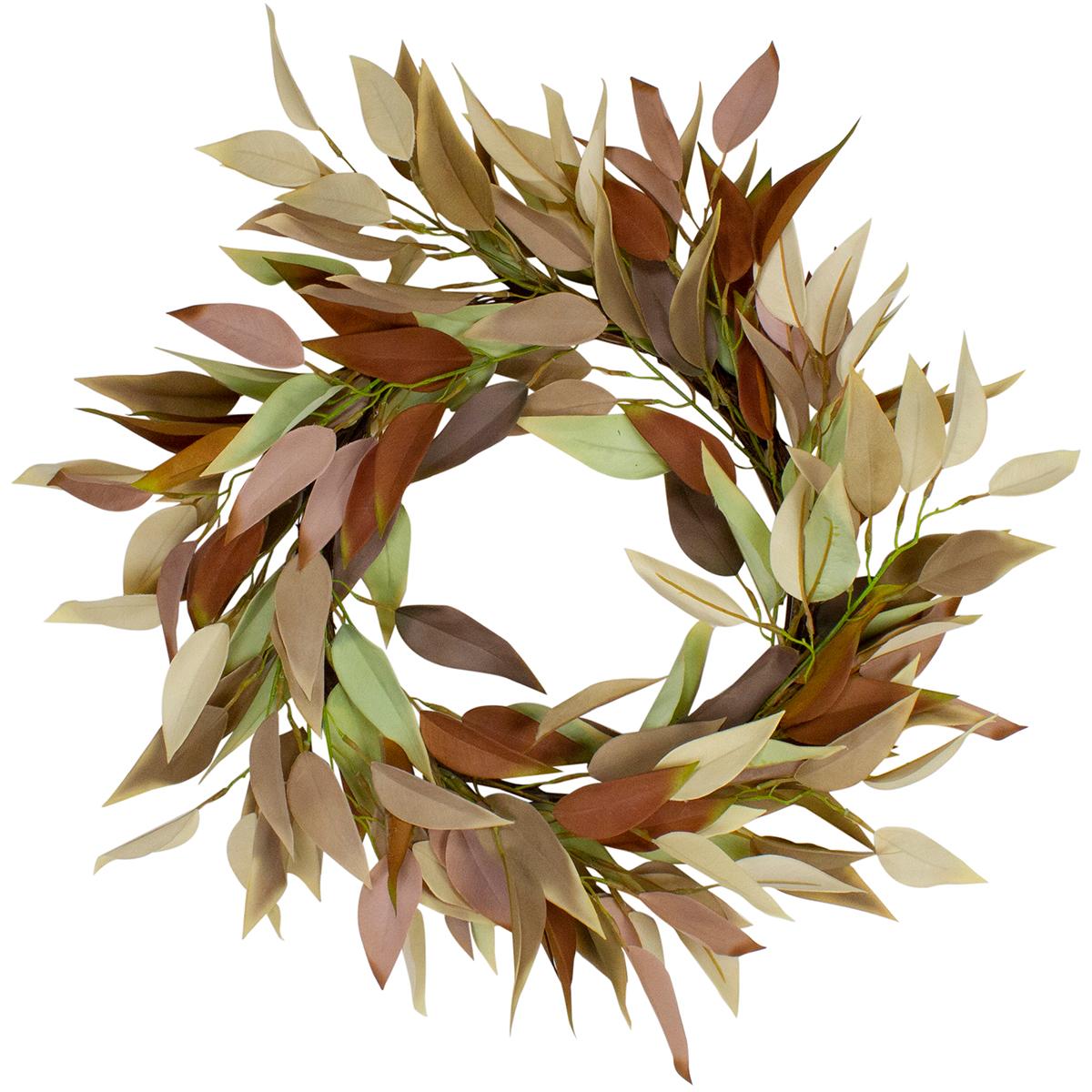 Northlight Seasonal 22in. Neutral Fall Colored Leaves Wreath