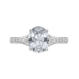 Sterling Silver Ring w/ White Topaz Gemstones