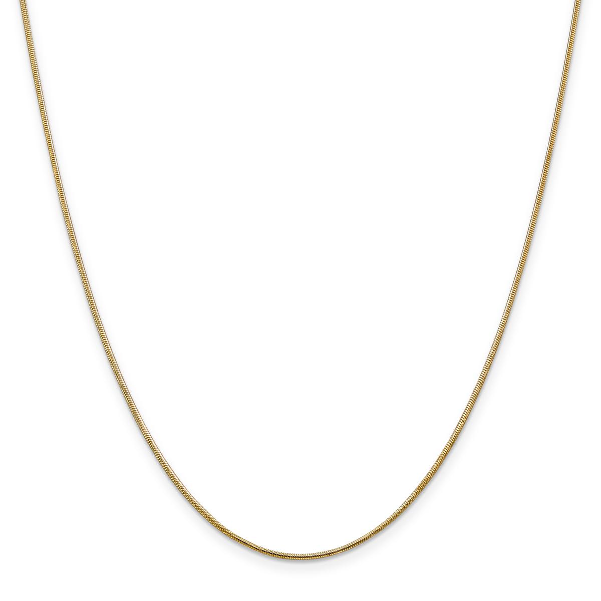 Unisex Gold Classics(tm) 1.1mm. 14k Gold Round Snake Chain Necklace