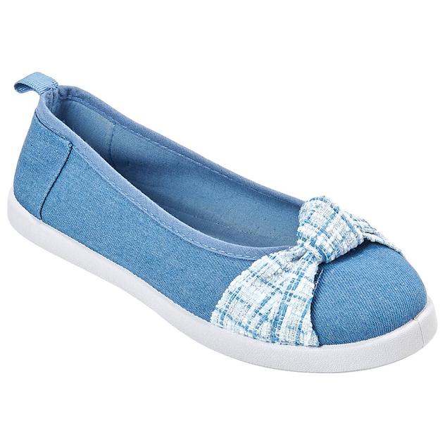 Womens Take A Walk Tweed Bow Slip-On Flats