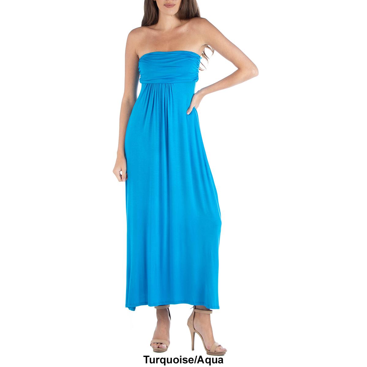 Womens 24/7 Comfort Apparel Strapless Empire Maxi Dress