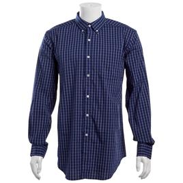 Mens Preswick & Moore® Long Sleeve Plaid Dress Shirt - Navy