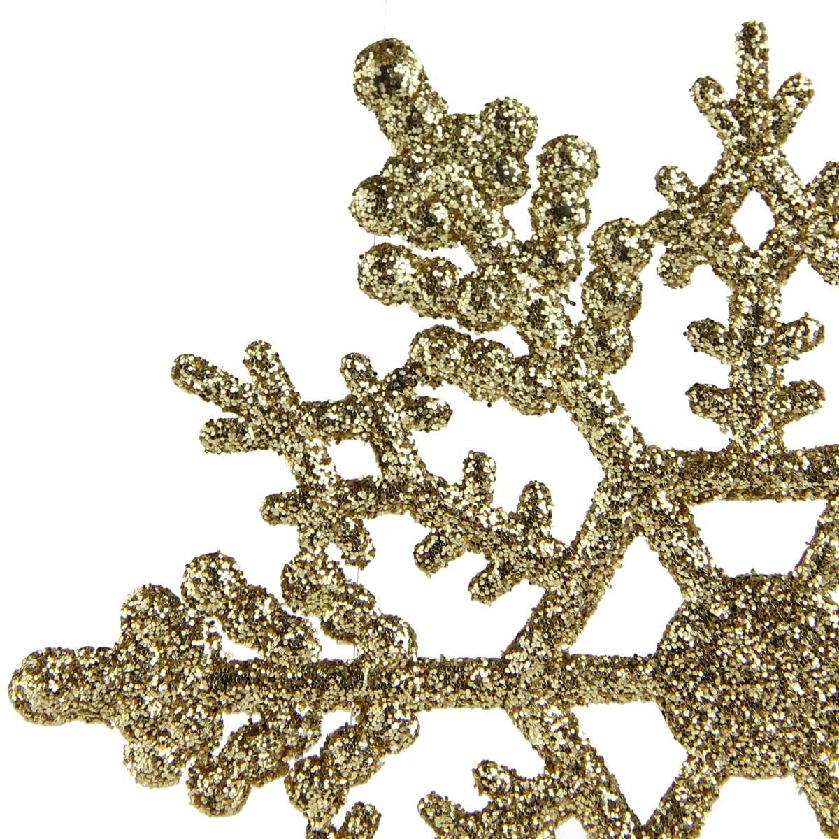 Northlight Seasonal 24pk. Gold Glitter Snowflake Ornaments