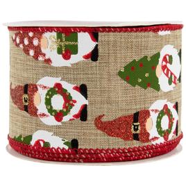 Northlight Seasonal 30ft. Gnome Burlap Christmas Ribbon