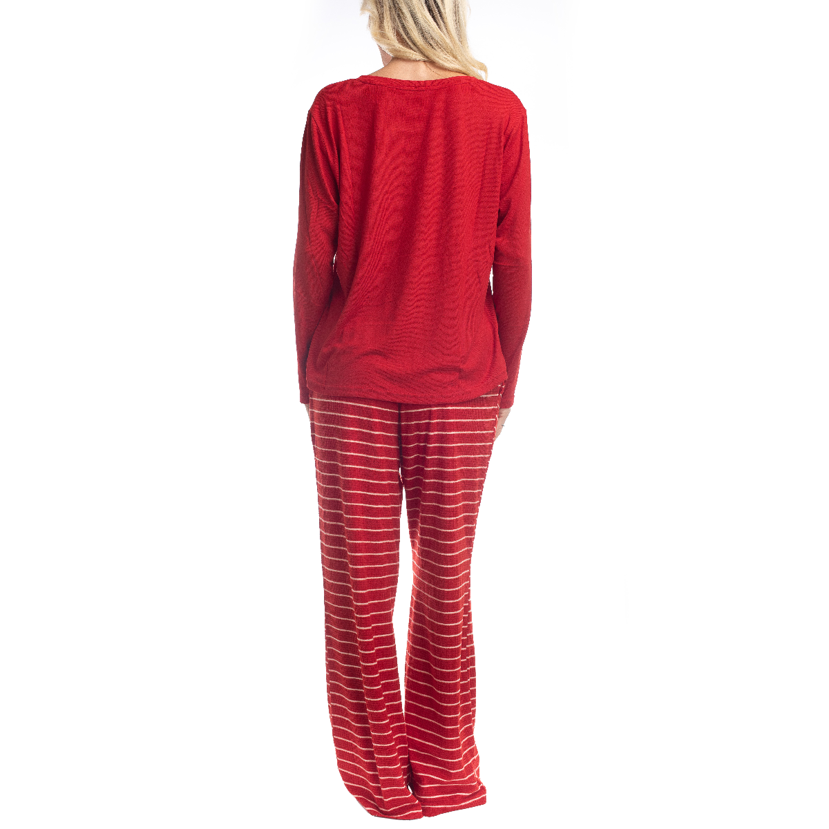 Womens Goodnight Kiss Holiday Pop Up Stripe Pajama Set