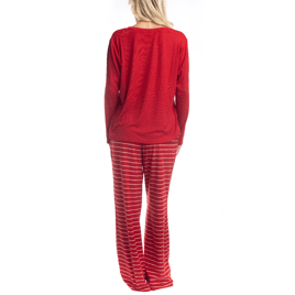 Womens Goodnight Kiss Holiday Pop Up Stripe Pajama Set