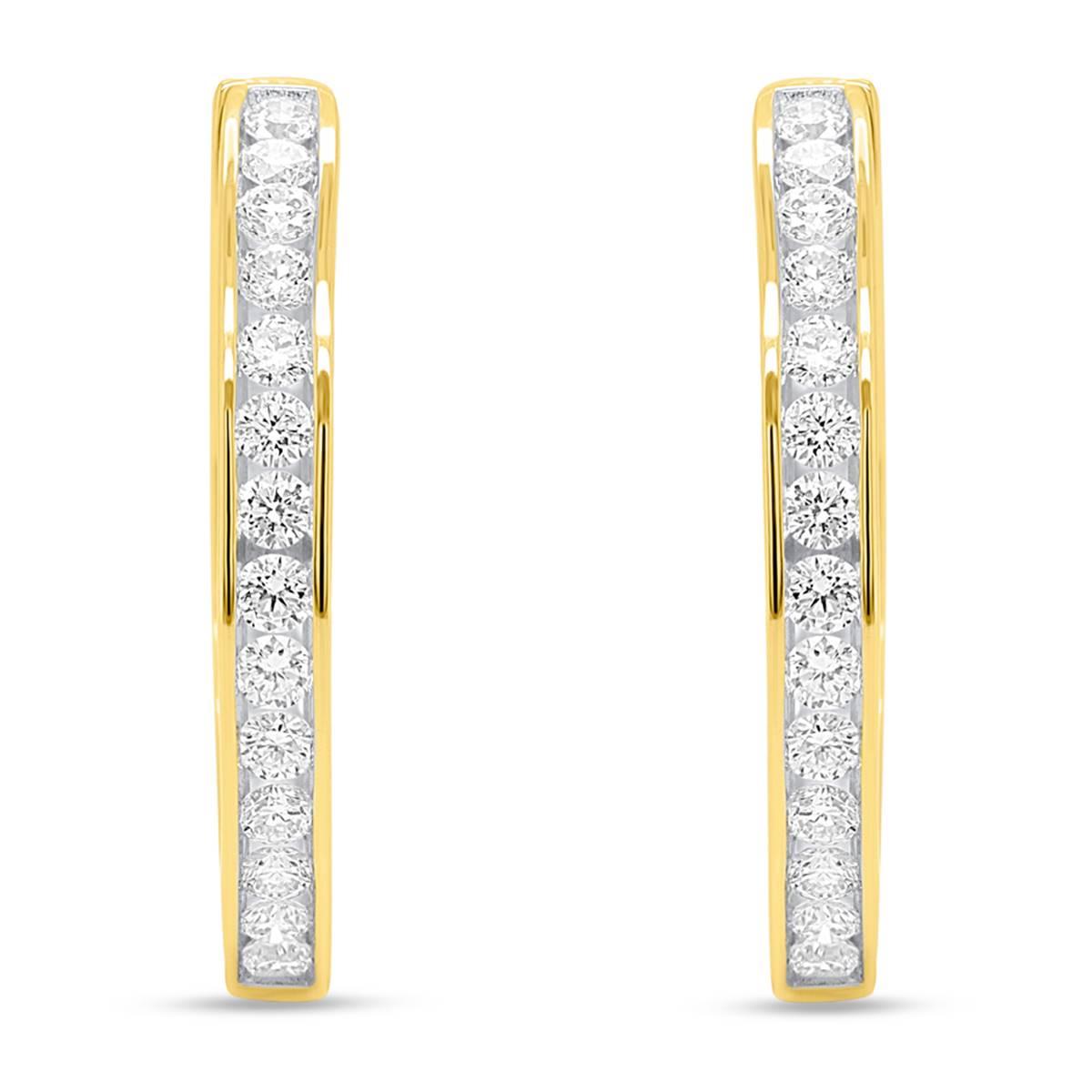 Nova Star® 1/2ctw. Lab Grown Diamond Yellow Gold Hoop Earrings