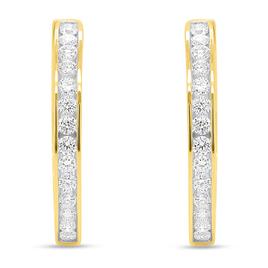 Nova Star® 1/2ctw. Lab Grown Diamond Yellow Gold Hoop Earrings