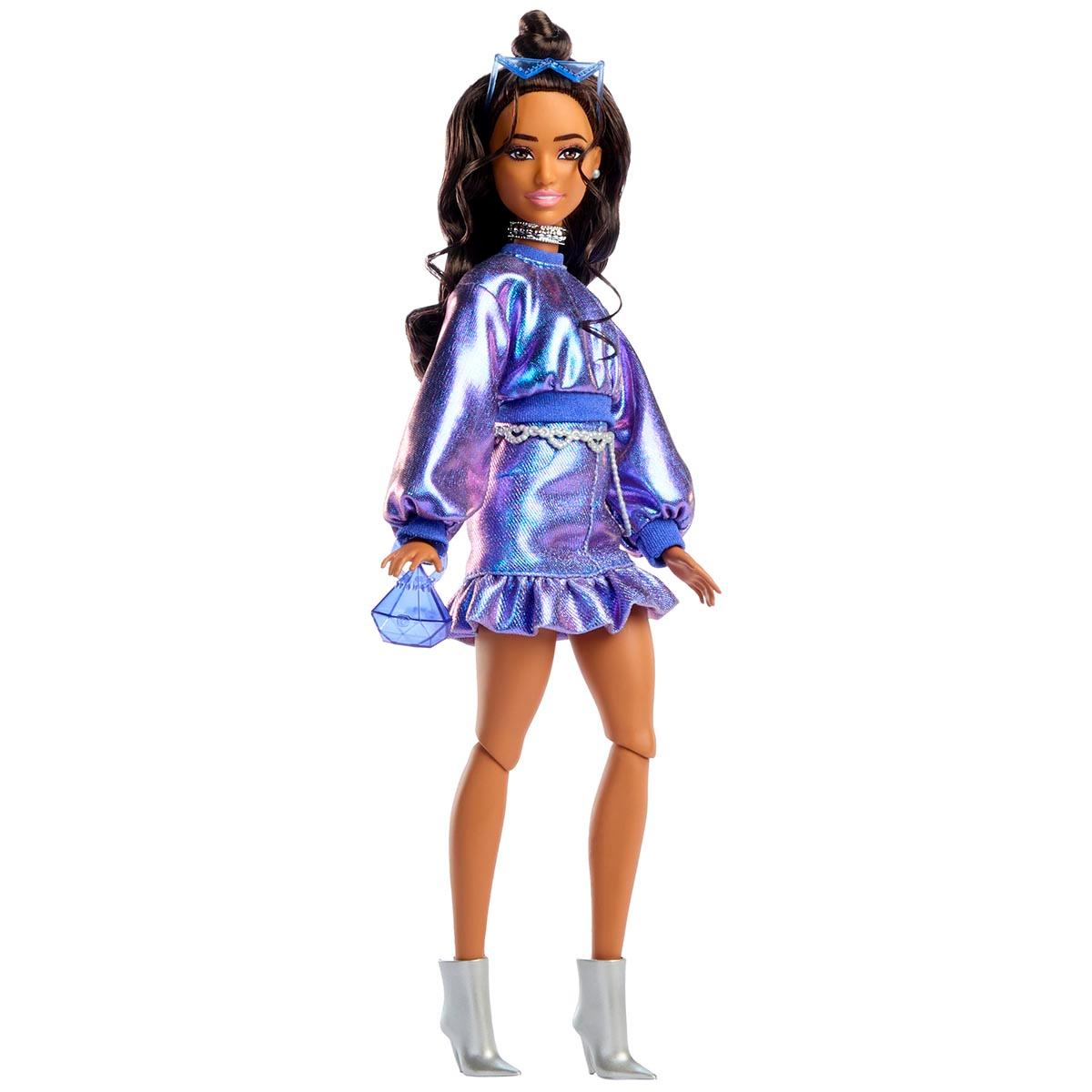 Barbie® Deluxe Style Fashion Doll #7 in Metallic Blue Top & Skirt