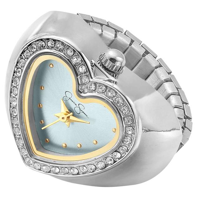 Womens Jessica Simpson Two-Tone Ring Watch - JR0007SL