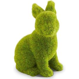 K&K Interiors 6.5in. Moss Bunny Sitting Looking Sign