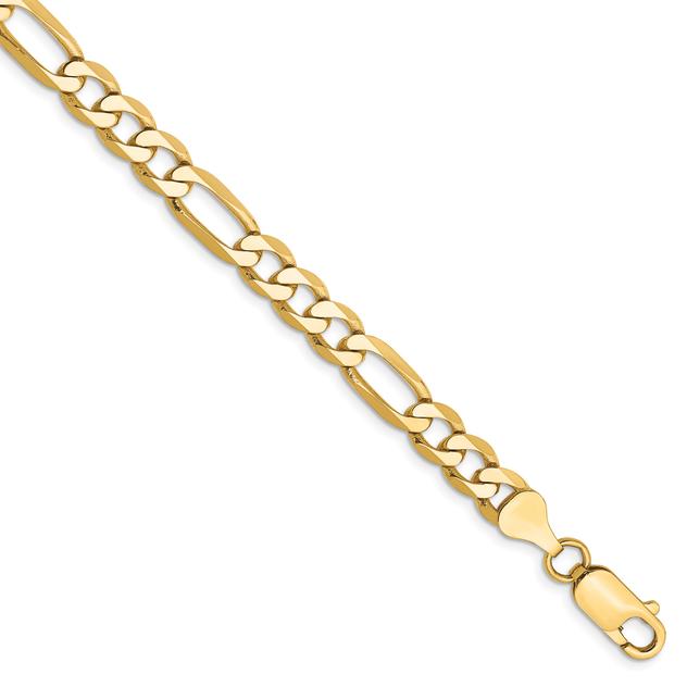 Mens Gold Classics™ 6.25mm. 14kt. Gold Flat Figaro Chain Bracelet