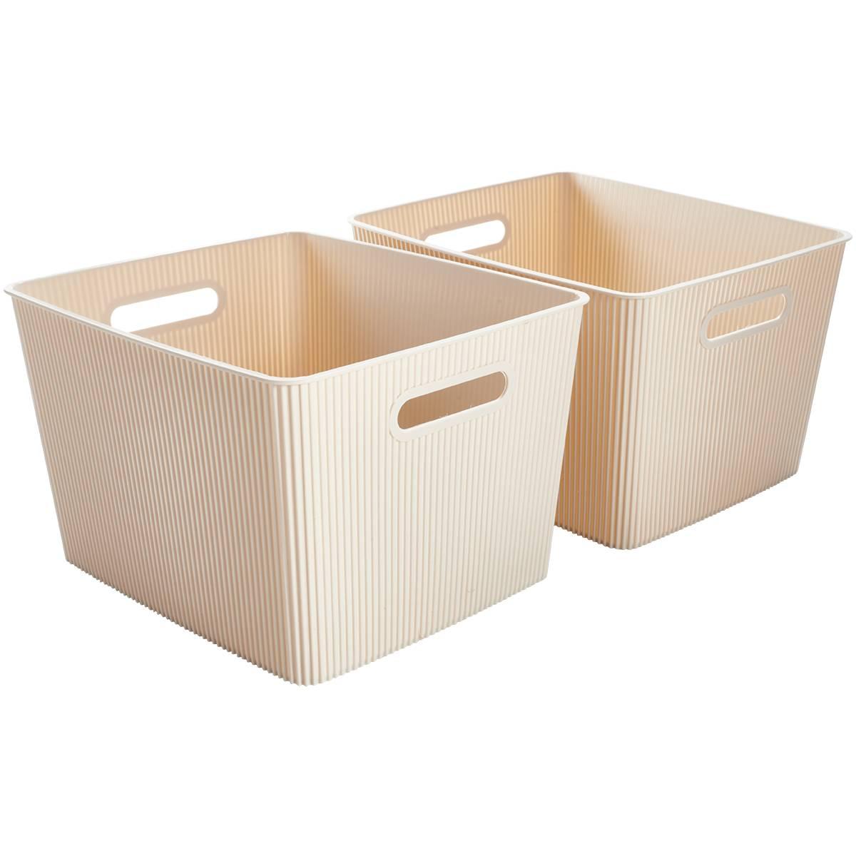 Heritage 2pc. Moonbeam Large Ribbed Bins