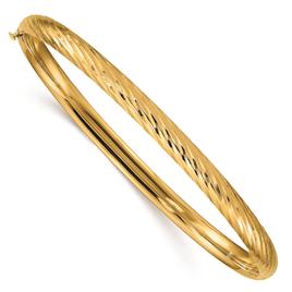 Gold Classics(tm) 14kt. Gold 3/16 Textured Hinged Bangle