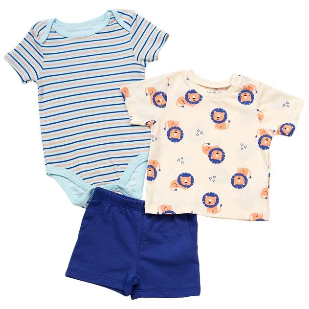 Baby Boy (12-18M) baby views® Lion Tee/Stripe Bodysuit/Shorts Set