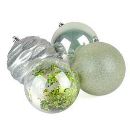 National Tree 13in. Mint & Silver Ball Ornaments - Set of 9