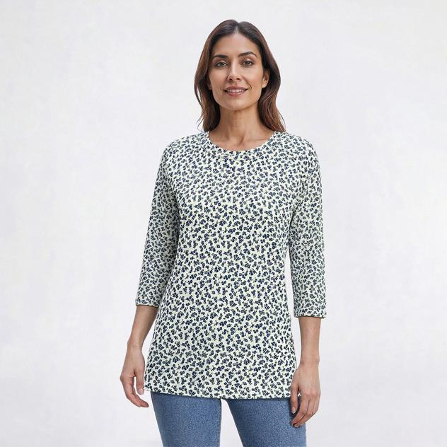 Womens Hasting & Smith 3/4 Sleeve Ditsy Floral Tee