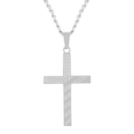 Mens Gentlemen's Classics(tm) Star &amp; Striped Cross Pendant Necklace