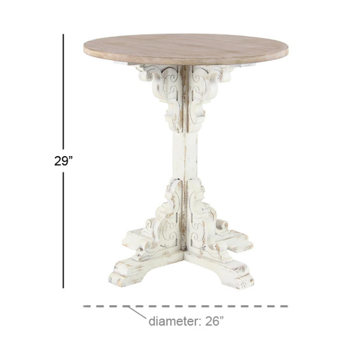 9th &amp; Pike® White Chinese Fir Country Accent Table
