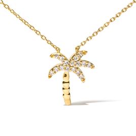 Haus of Brilliance 10kt. Gold 1/10ctw. Diamond Palm Tree Pendant