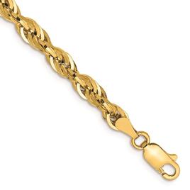 Gold Classics(tm) 4.25mm. 14kt. Semi Solid Rope Chain Bracelet
