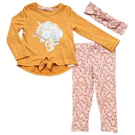Toddler Girl Nanette 3pc. Unicorn Top & Floral Leggings Set