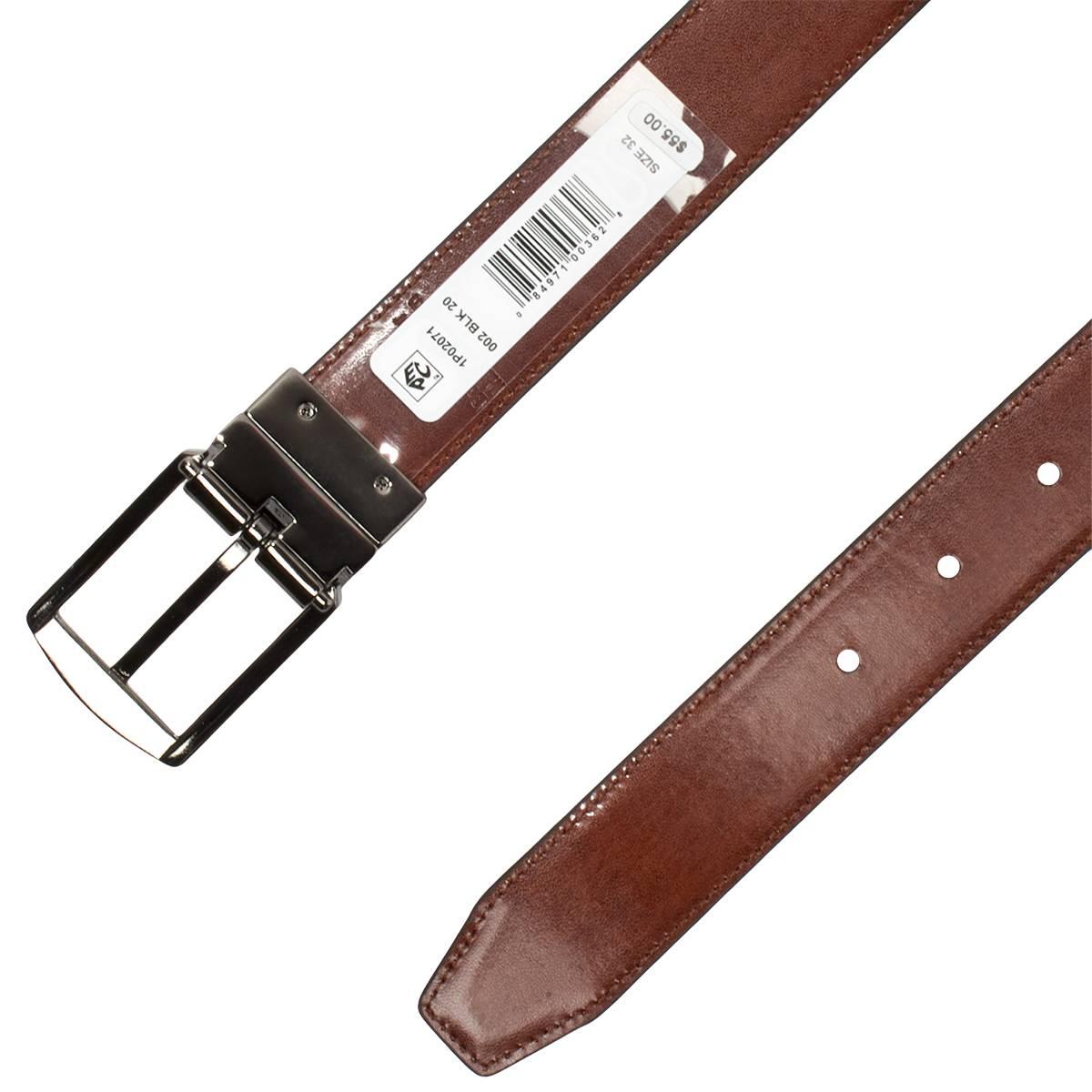 Mens Perry Ellis 32mm Reversible Stanley Leather Belt