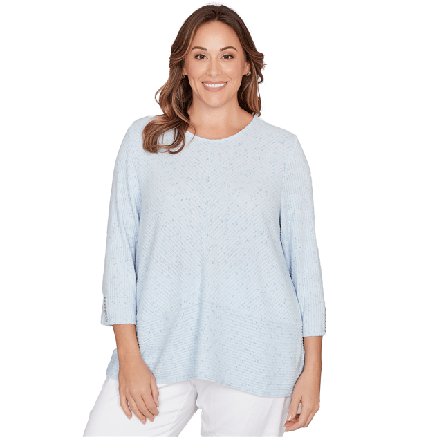Plus Size Ruby Rd. Must Haves I Speckled Rib Knit Sweater