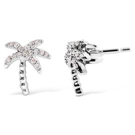 Haus of Brilliance 10kt. White Gold Diamond Palm Tree Earrings
