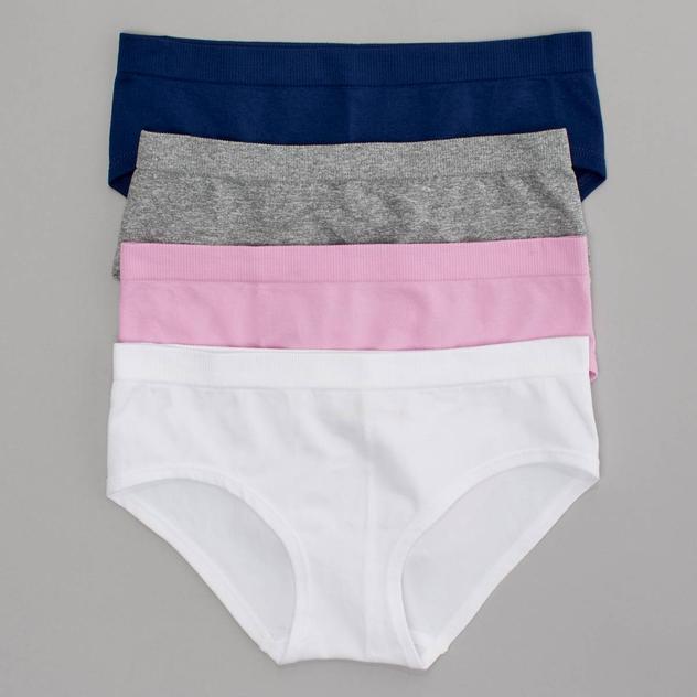 Girls (7-14) Lala® Maya 4pk. Solid Seamless Hipster Underwear