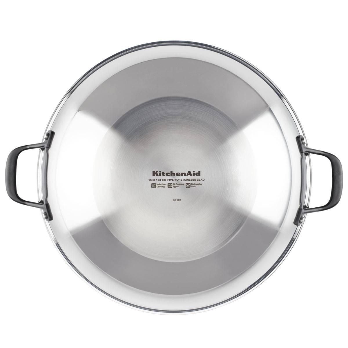 KitchenAid® 15in. 5-Ply Clad Stainless Steel Wok