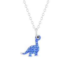 Sterling Silver Sapphire Crystal Dinosaur Pendant