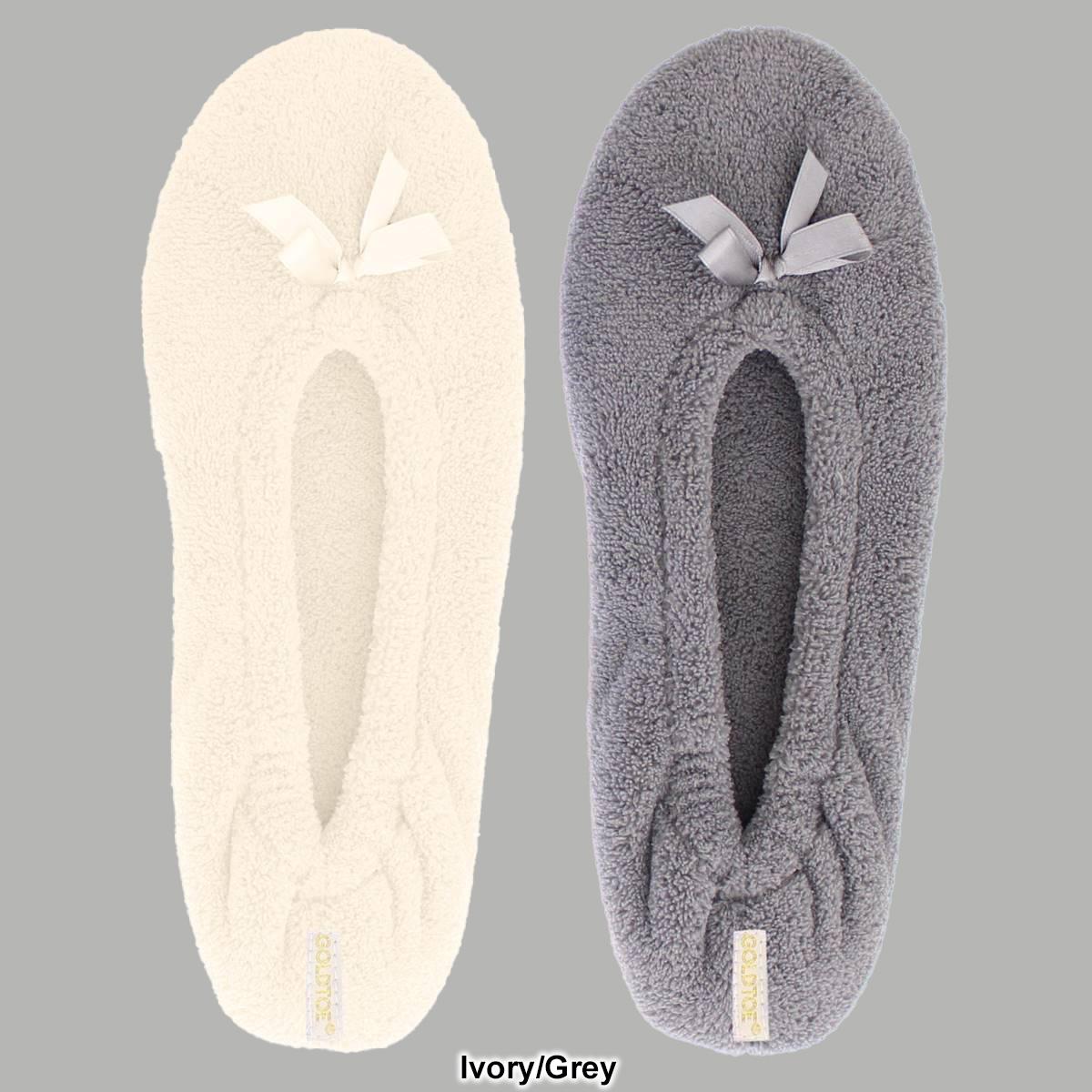 Womens Gold Toe® 2pk. Terry Ballerina Slippers