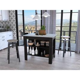 FM FURNITURE Brooklyn Ibiza Marble Top Kitchen Island