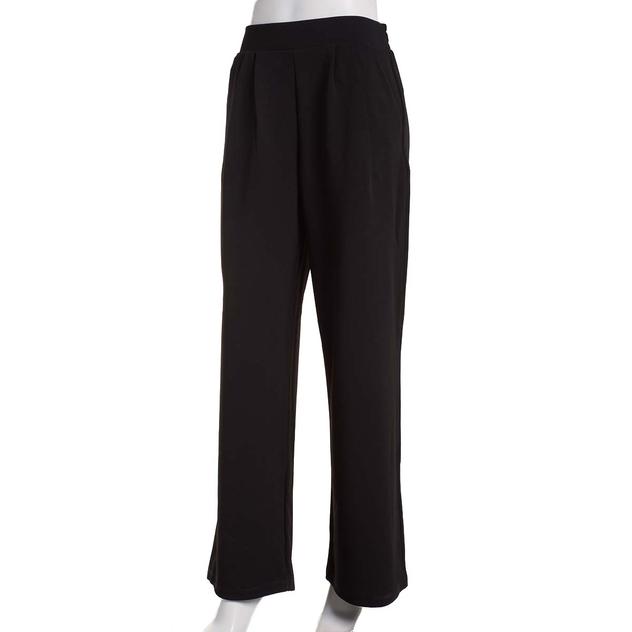 Juniors Hunter & Brown Knit Crepe Wide Leg Pull On Trousers