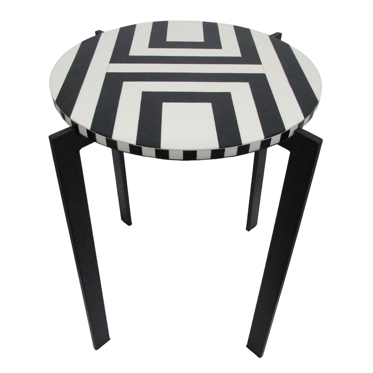 Sagebrook Home Black& White Geometric Accent Table