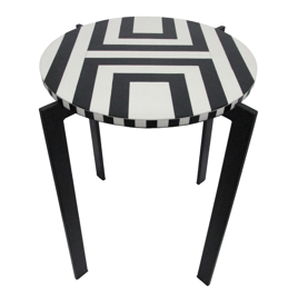 Sagebrook Home Black& White Geometric Accent Table