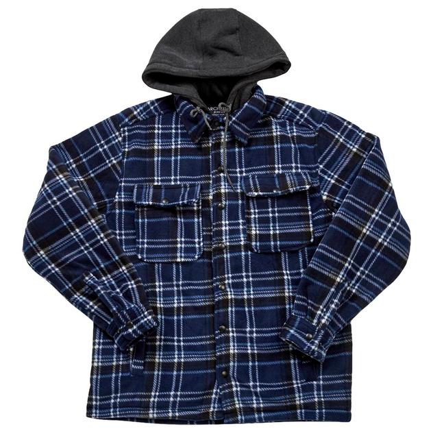 Young Mens Architect® Jean Co. Nordic Plaid Hooded Jacket - Blue