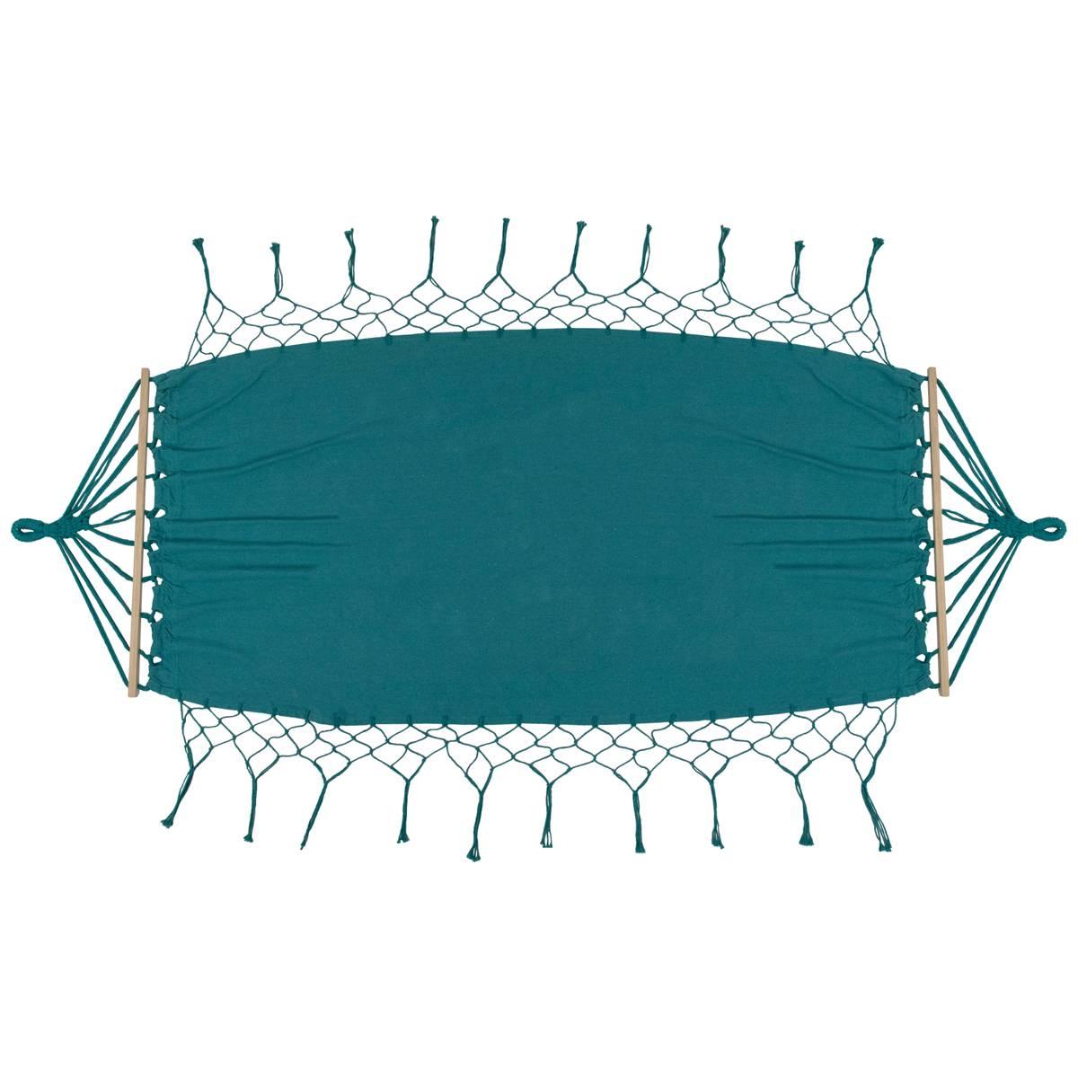 Northlight Seasonal Hammock w/ Netted Fringe & Wooden Bars